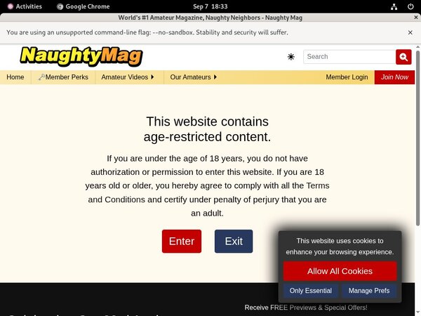 Naughtymag.com Signup Page