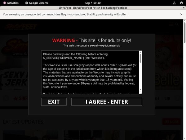 Sinful Feet Free Trial Login